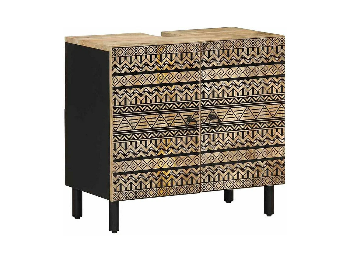 Ensemble de meubles de salle de bain 3 pcs bois manguier massif