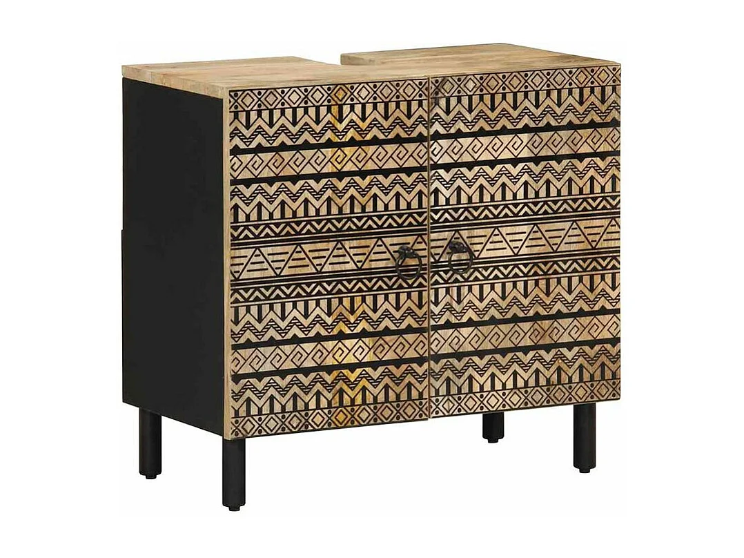 Ensemble de meubles de salle de bain 3 pcs bois manguier massif