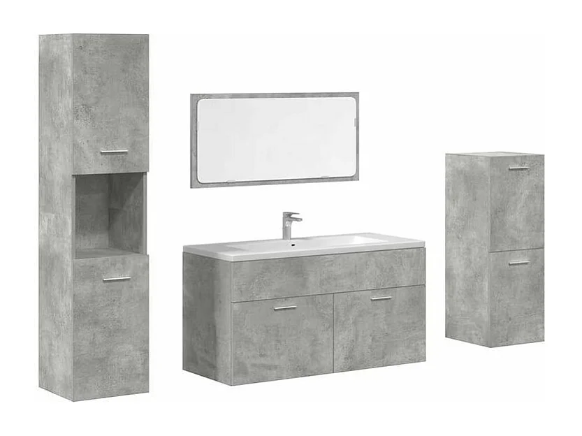 Ensemble de meubles de salle de bain 4 pcs gris béton
