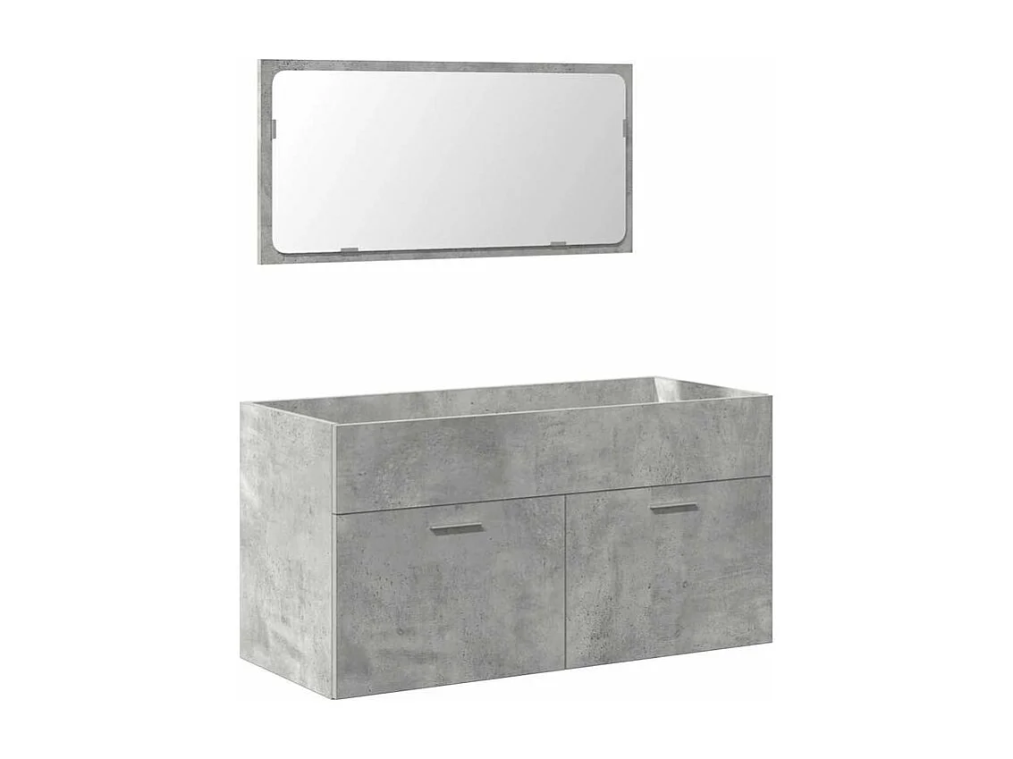 Ensemble de meubles de salle de bain 4 pcs gris béton