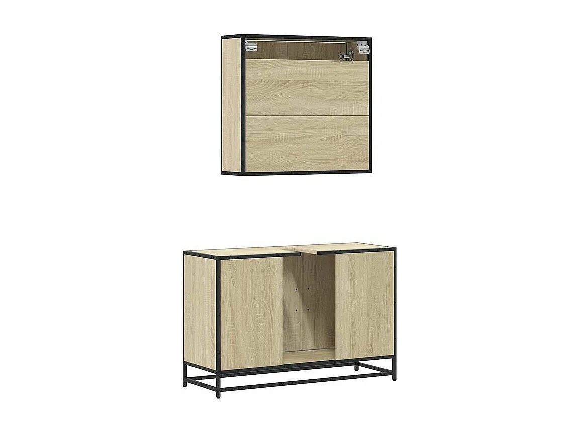 Ensemble de meubles de salle de bain 2 pcs chêne sonoma