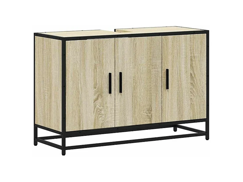 Armoire de lavabo de salle de bain chêne sonoma 90x33x60