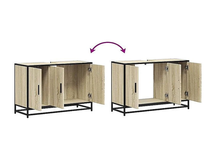 Armoire de lavabo de salle de bain chêne sonoma 90x33x60