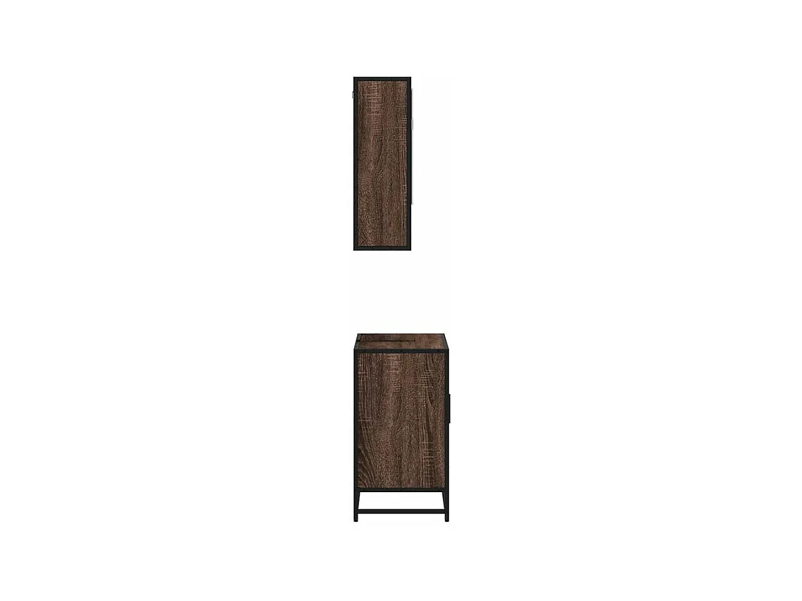 Ensemble de meubles de salle de bain 2 pcs Chêne marron