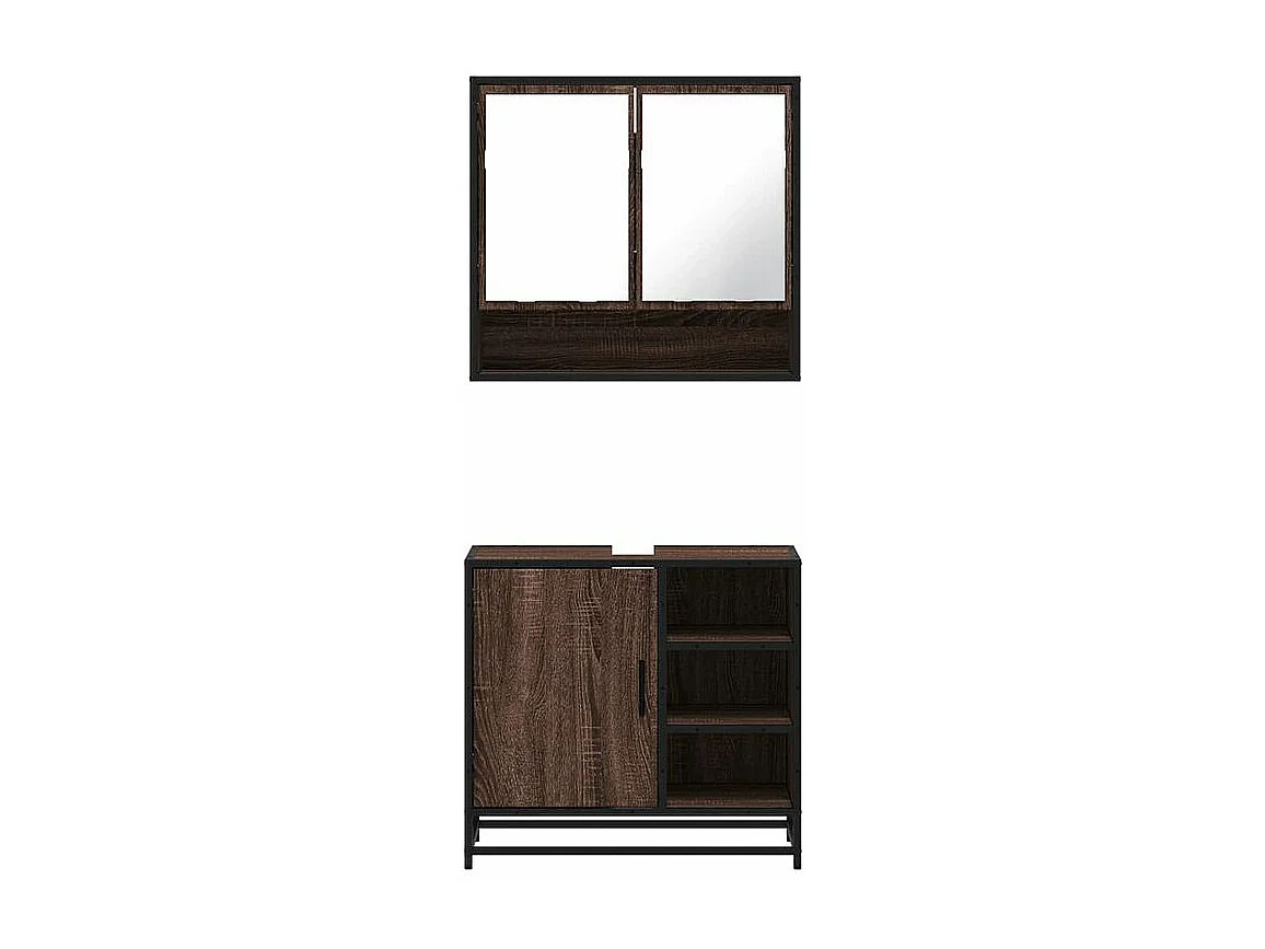Ensemble de meubles de salle de bain 2 pcs Chêne marron