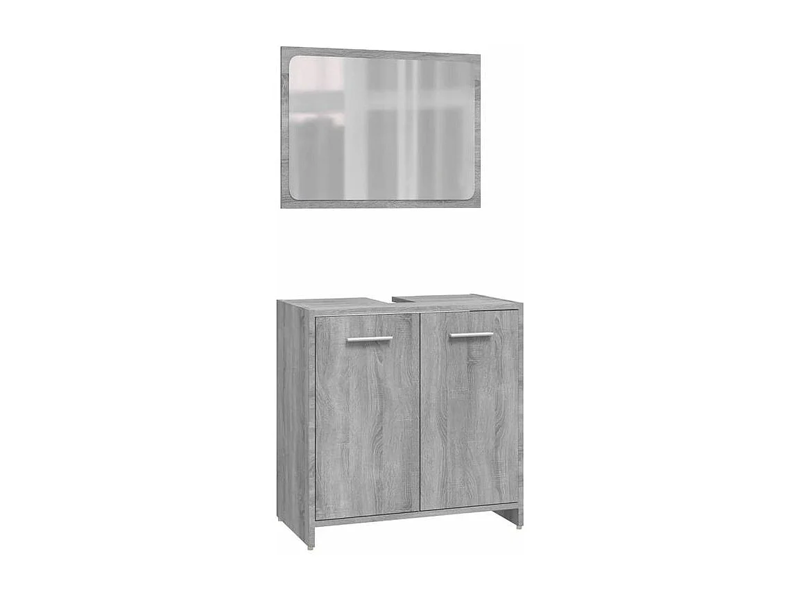 Ensemble de meubles de salle de bain 4 pcs Sonoma gris