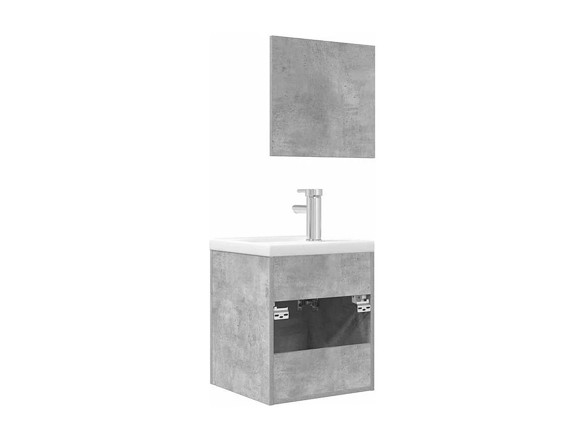 Ensemble de meubles de salle de bain 3 pcs gris béton