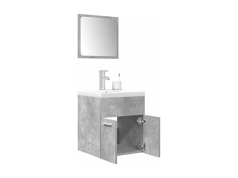 Ensemble de meubles de salle de bain 3 pcs gris béton