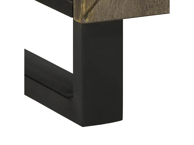 Ensemble de meubles de salle de bain 3 pcs noir manguier massif