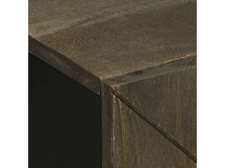 Ensemble de meubles salle de bain 2 pcs noir manguier massif