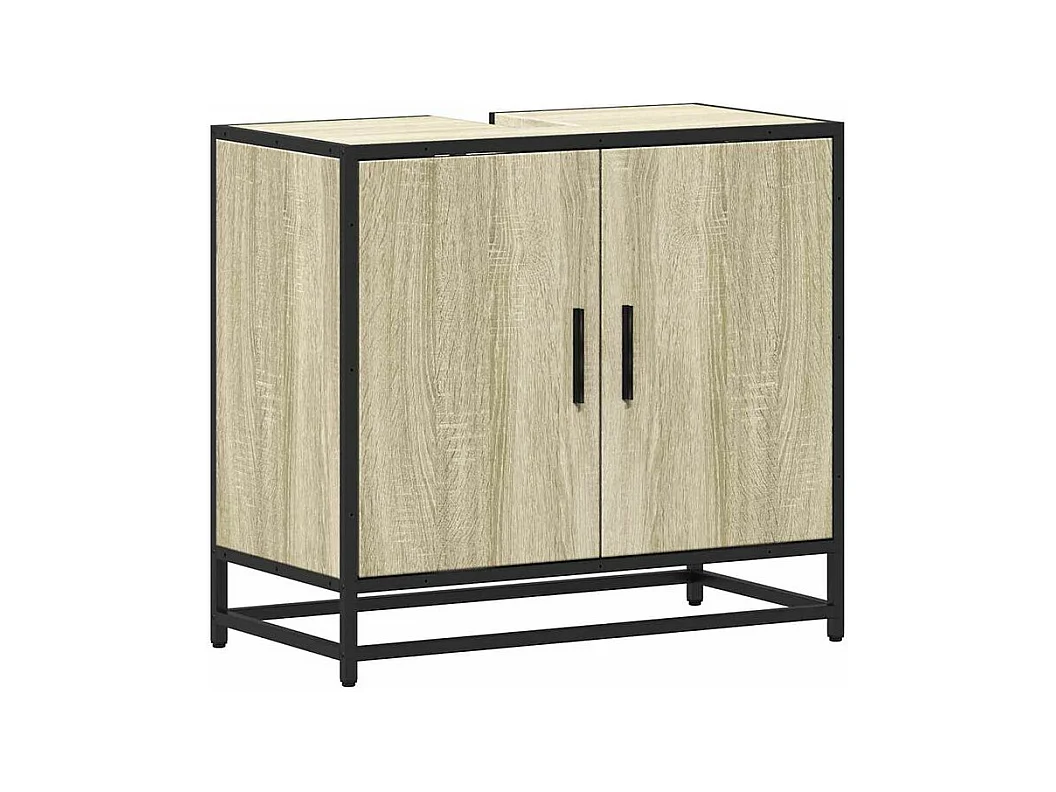 Armoire lavabo de salle de bain chêne sonoma bois d'ingénierie