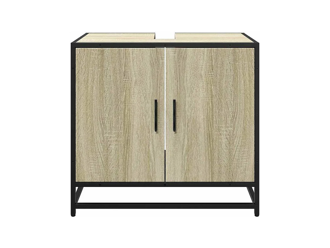 Armoire lavabo de salle de bain chêne sonoma bois d'ingénierie