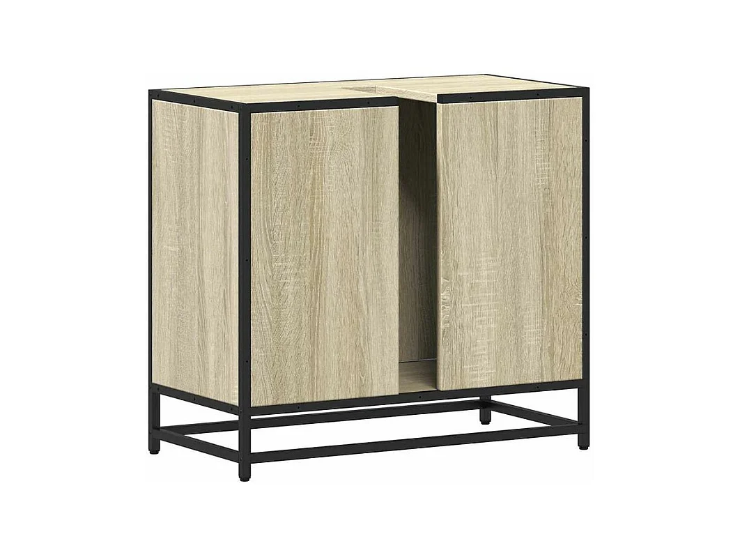 Armoire lavabo de salle de bain chêne sonoma bois d'ingénierie