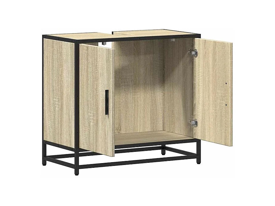 Armoire lavabo de salle de bain chêne sonoma bois d'ingénierie