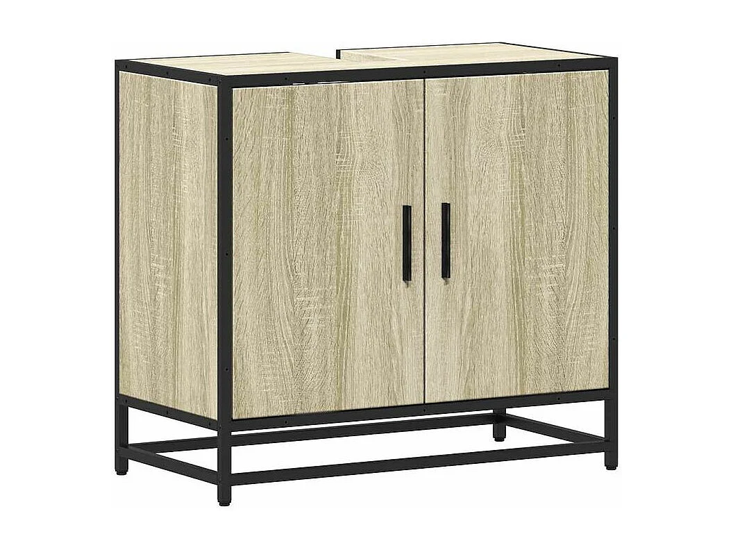 Armoire lavabo de salle de bain chêne sonoma bois d'ingénierie