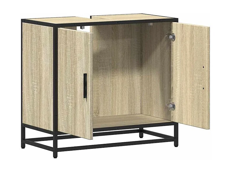 Armoire lavabo de salle de bain chêne sonoma bois d'ingénierie