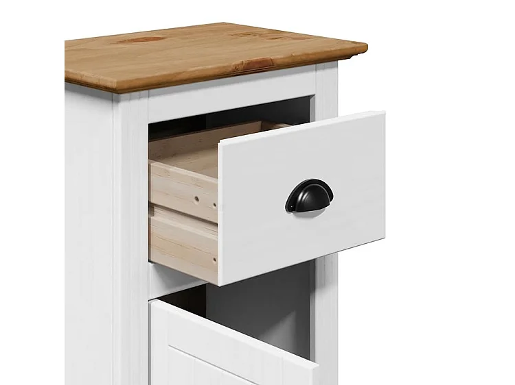 Armoire de salle de bain BODO blanc et marron 44x30x90