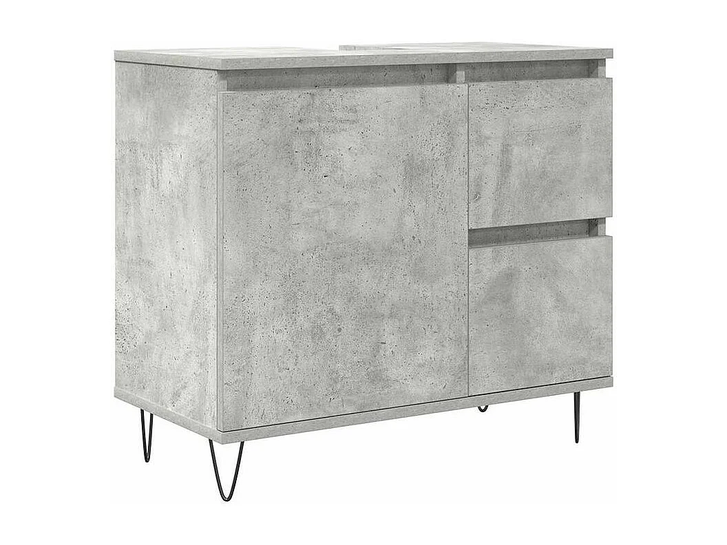 Ensemble de meubles de salle de bain 3 pcs gris béton