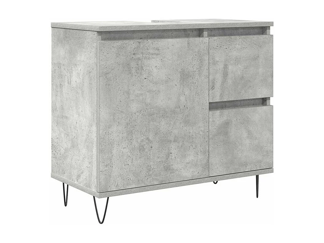 Ensemble de meubles de salle de bain 3 pcs gris béton