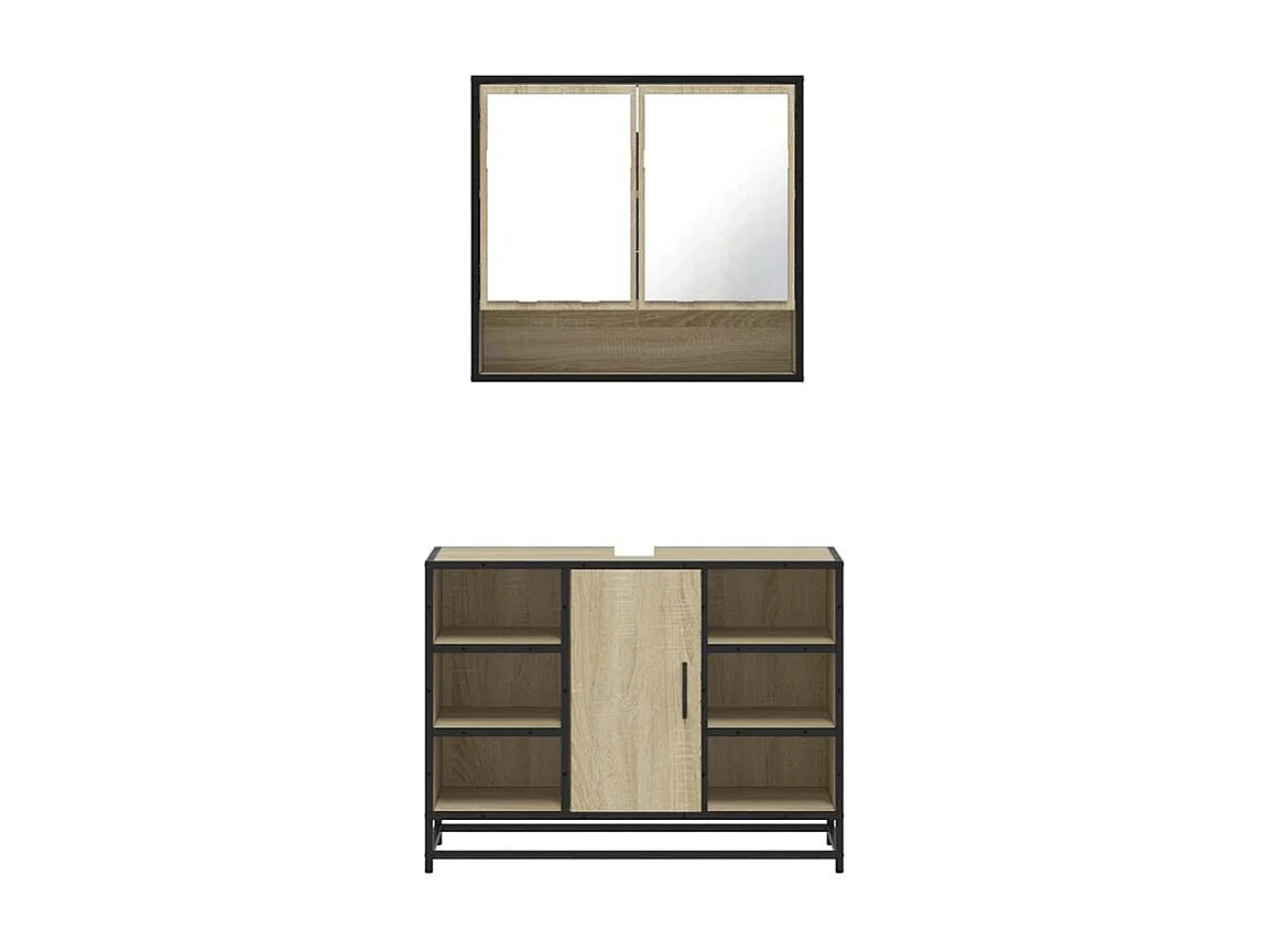 Ensemble de meubles de salle de bain 2 pcs chêne sonoma