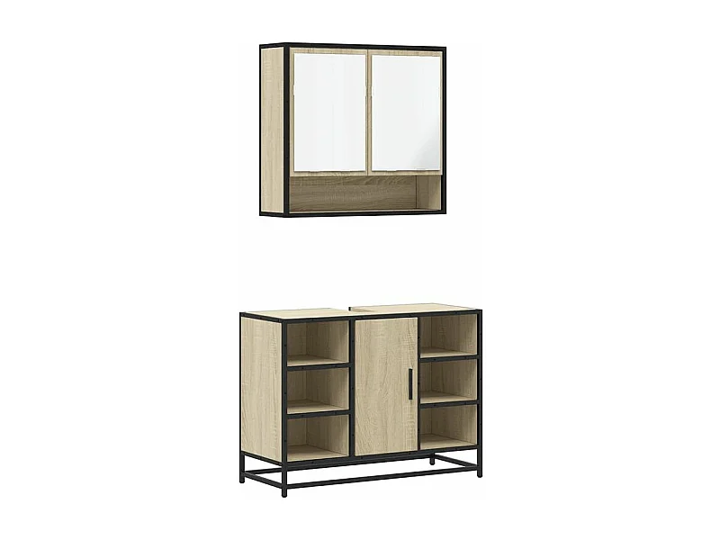 Ensemble de meubles de salle de bain 2 pcs chêne sonoma