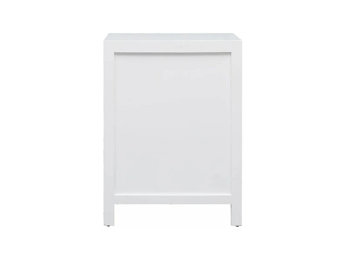 Table de chevet 2 portes paulownia blanc Firae