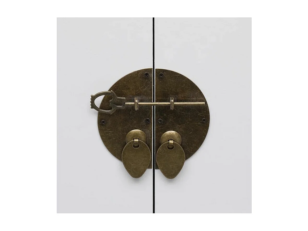 Table de chevet 2 portes paulownia blanc Firae