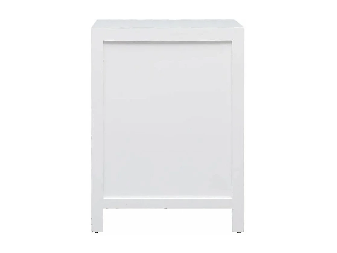 Table de chevet 2 portes paulownia blanc Firae