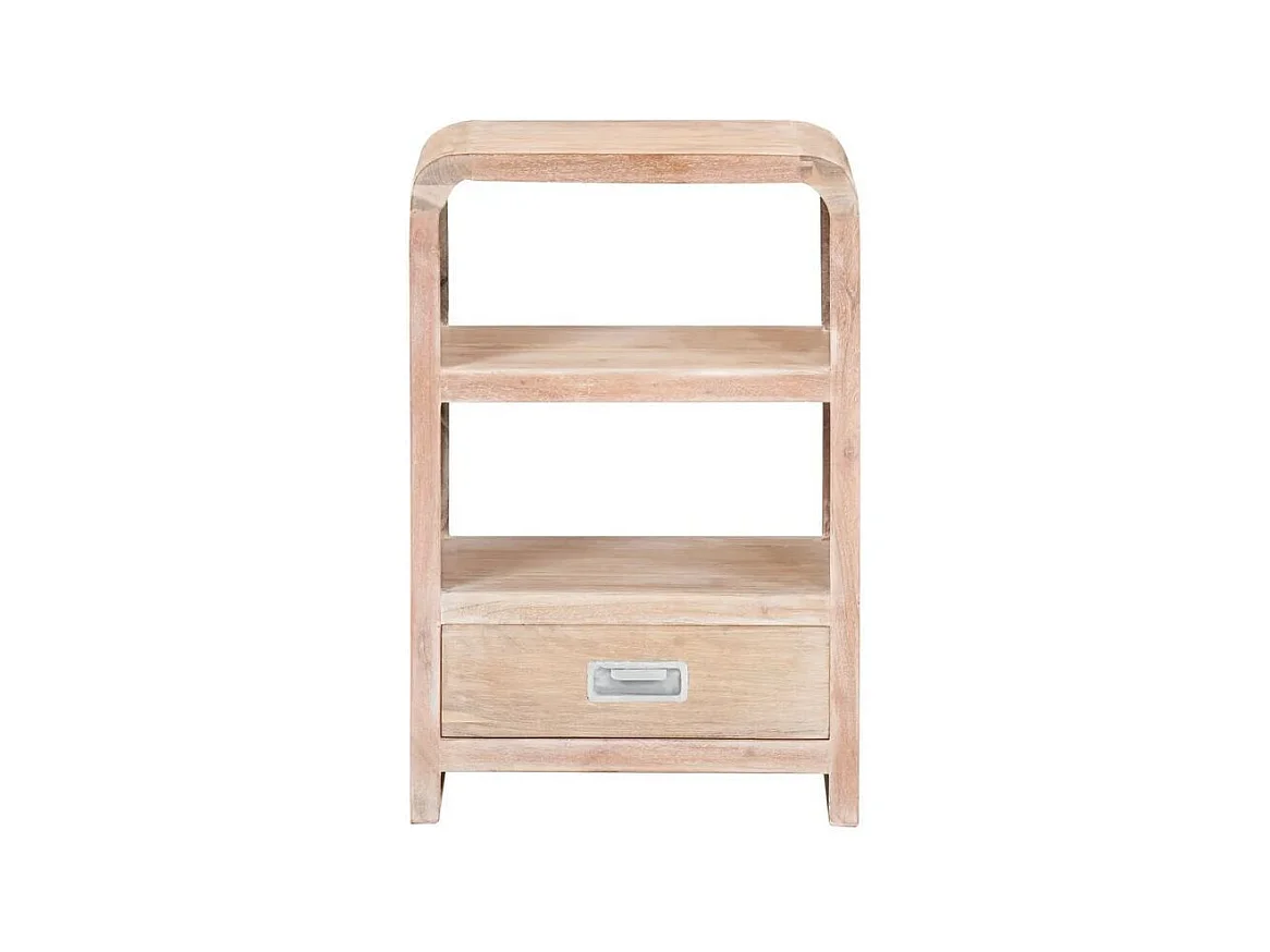 Table de chevet 1 étagère 1 tiroir acacia massif clair Bosty
