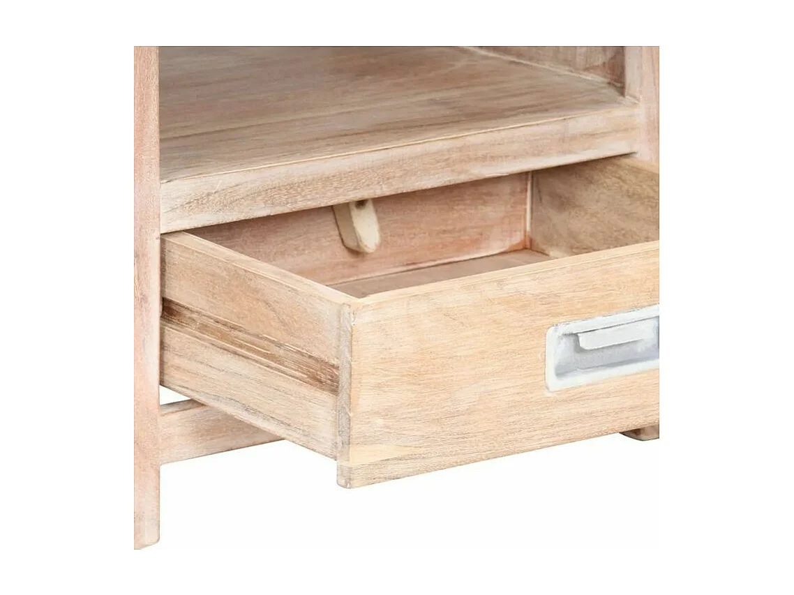 Table de chevet 1 étagère 1 tiroir acacia massif clair Bosty