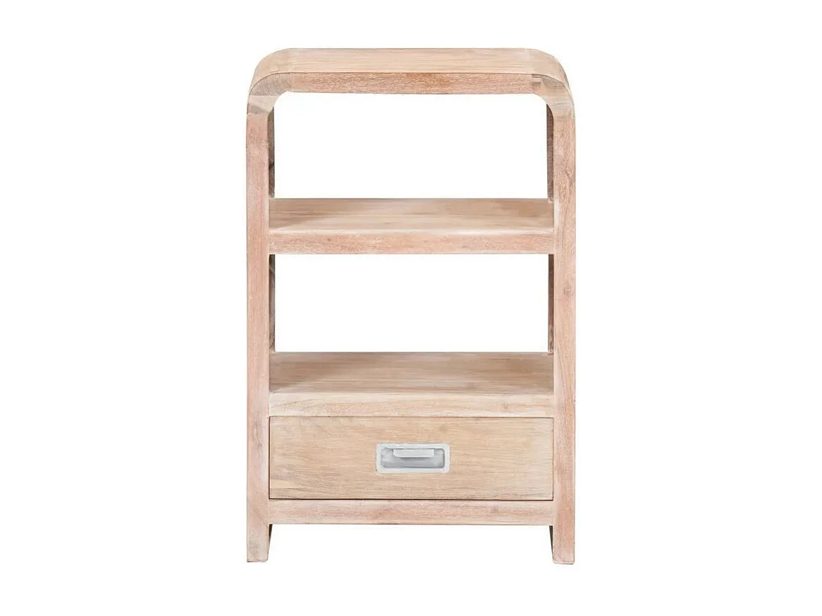 Table de chevet 1 étagère 1 tiroir acacia massif clair Bosty