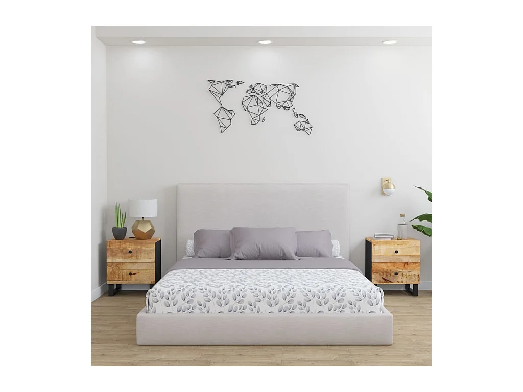 Tables de chevet 2 pcs 40x33x46 Bois de manguier solide