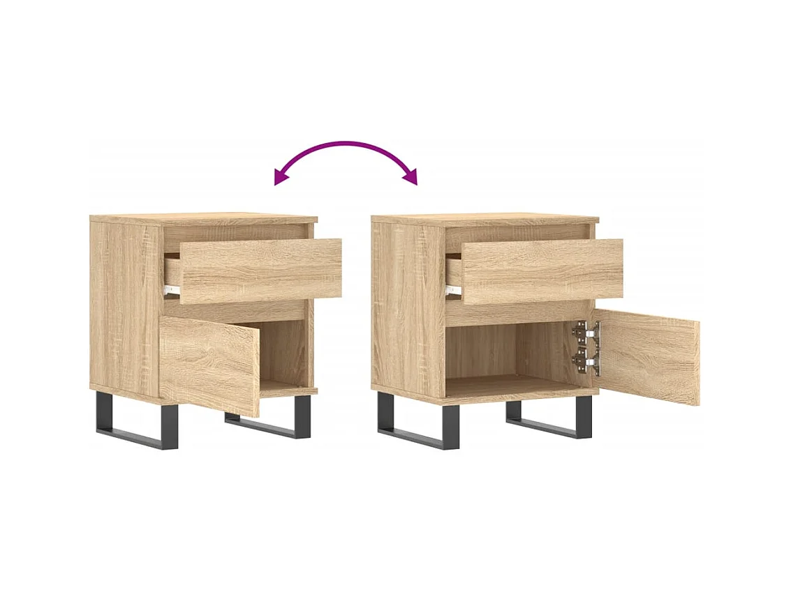 Table de chevet chêne sonoma 40x35x50 bois d’ingénierie