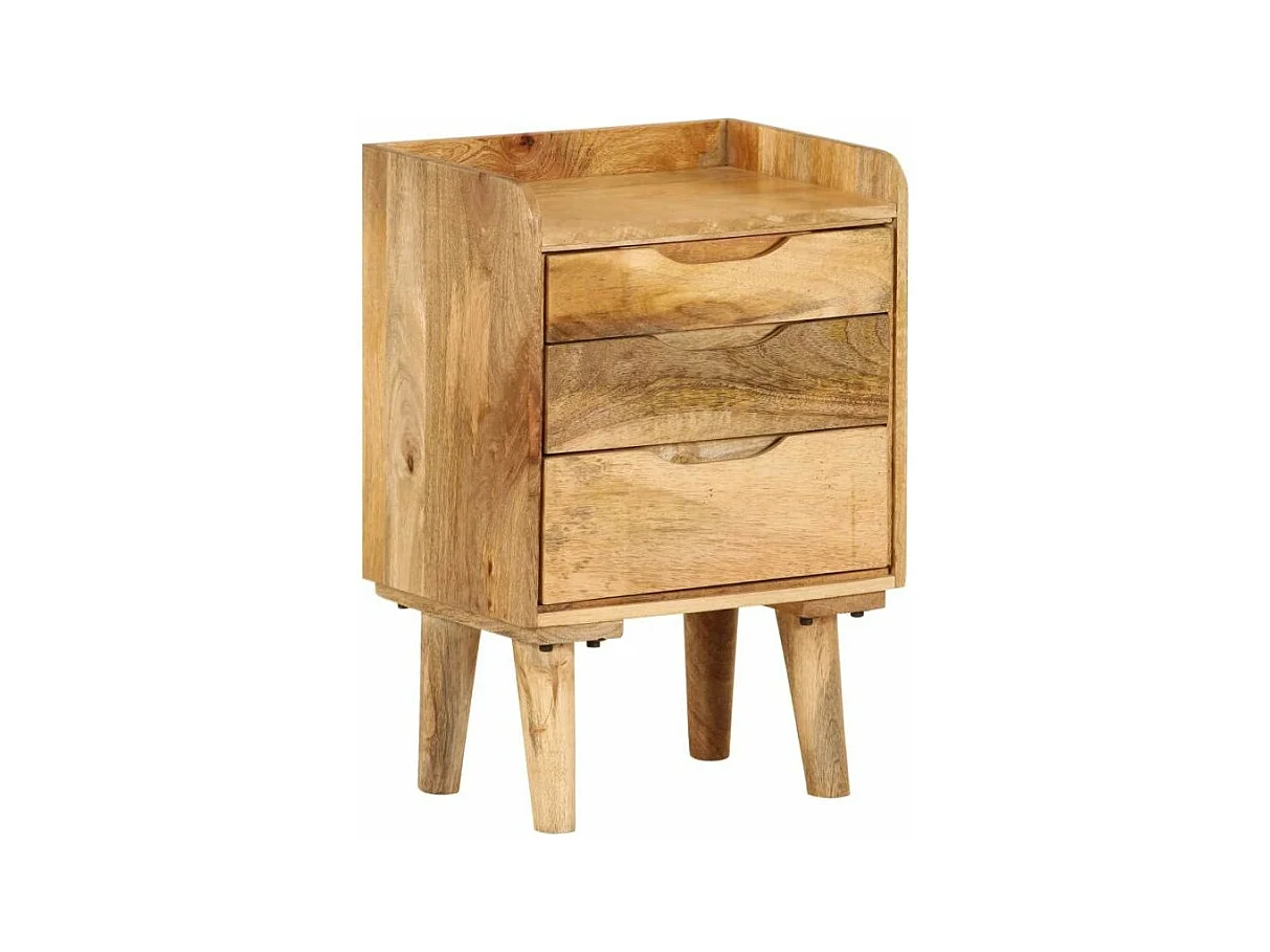 Table de chevet 3 tiroirs manguier massif clair Sopra