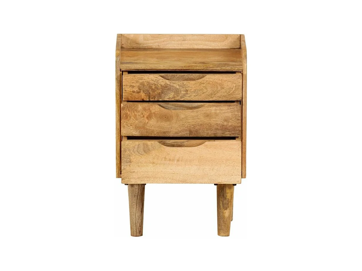 Table de chevet 3 tiroirs manguier massif clair Sopra