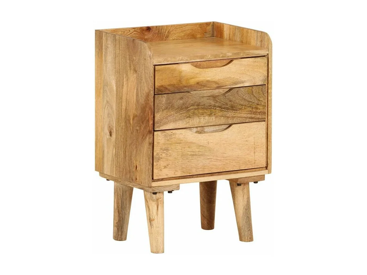 Table de chevet 3 tiroirs manguier massif clair Sopra