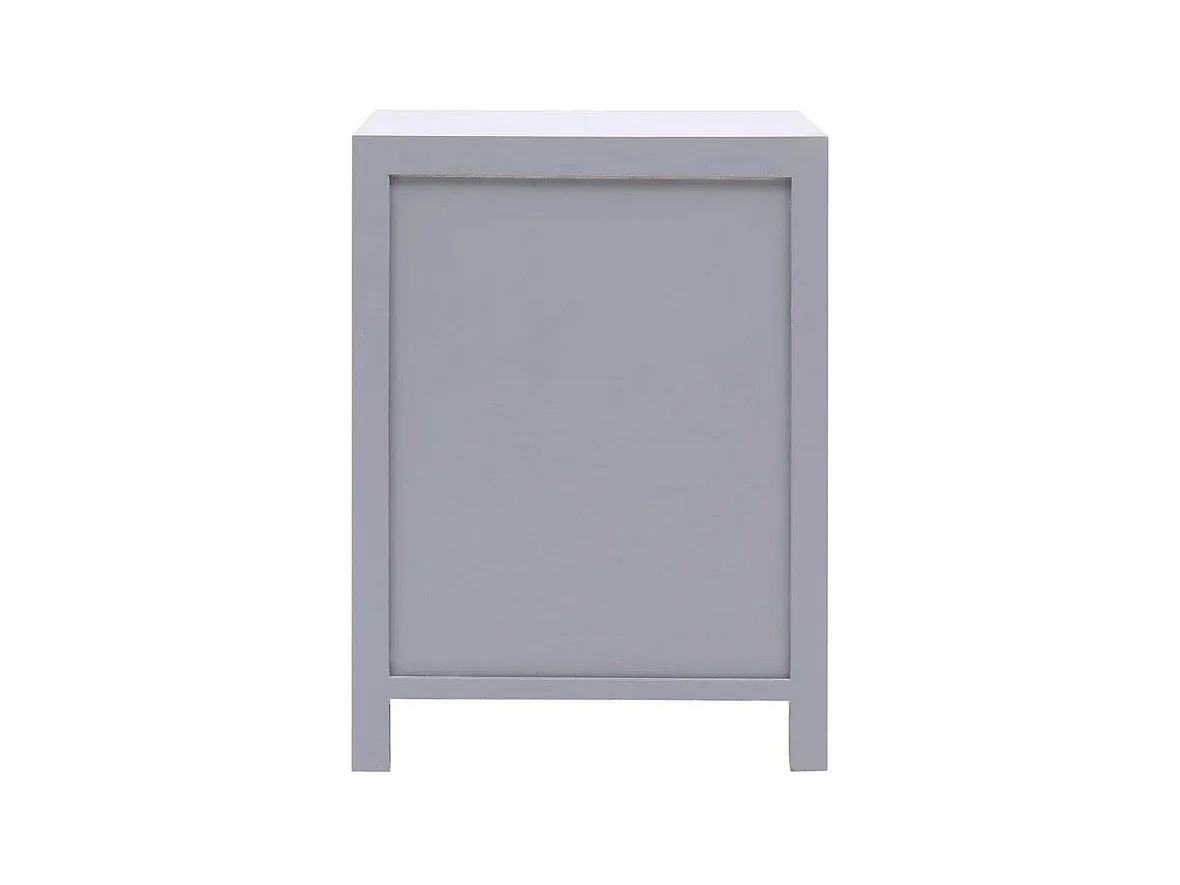 Table de chevet 2 portes paulownia massif gris Firae