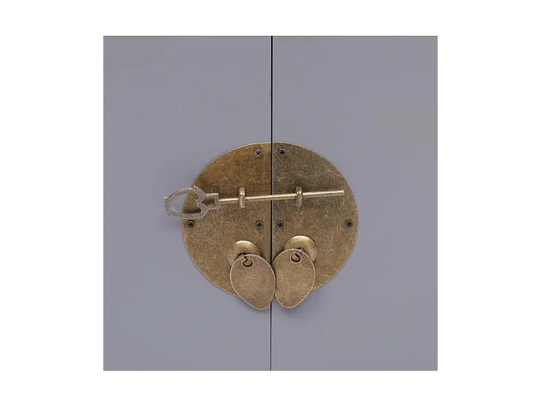 Table de chevet 2 portes paulownia massif gris Firae