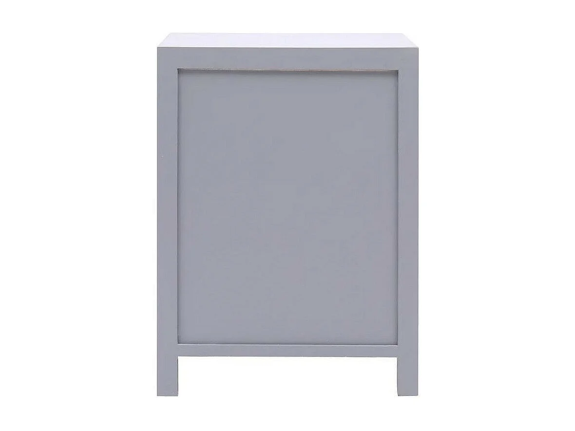 Table de chevet 2 portes paulownia massif gris Firae
