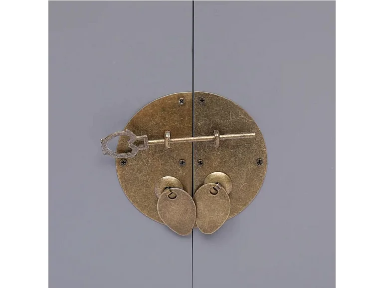 Table de chevet 2 portes paulownia massif gris Firae