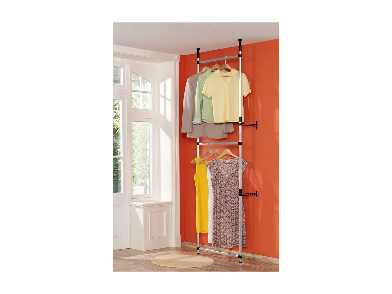 Système de garde-robe télescopique avec barres Aluminium 2