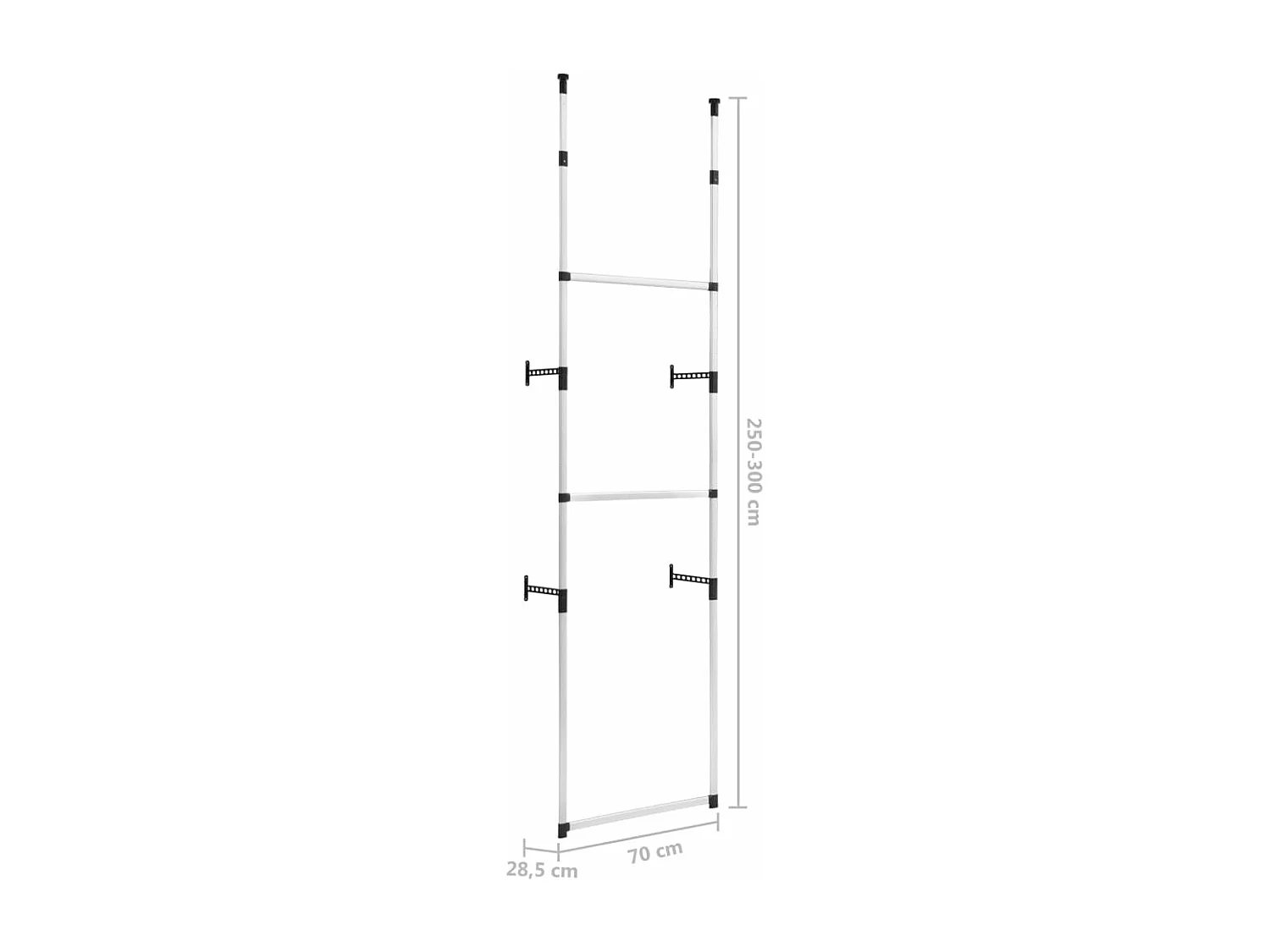 Système de garde-robe télescopique avec barres Aluminium 2