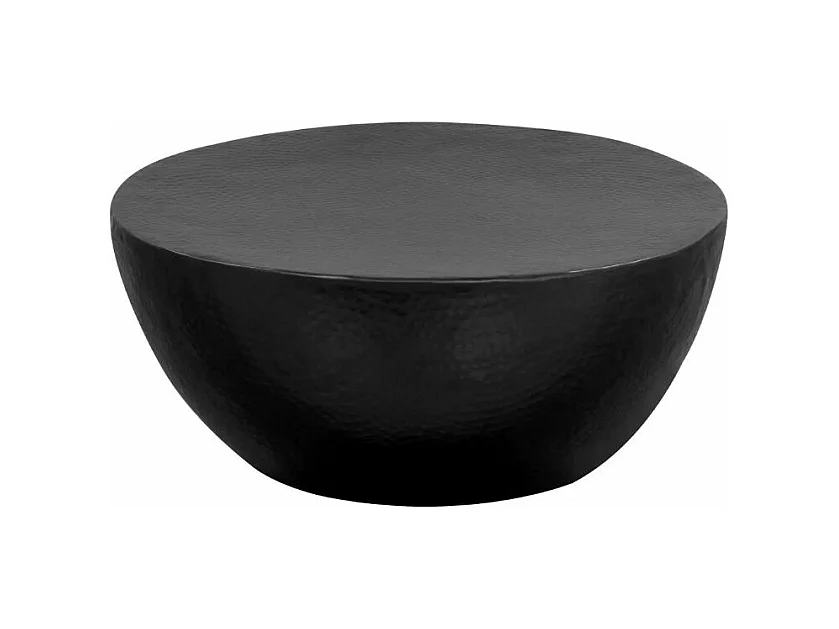 Table basse ronde métal martelé noir Sym