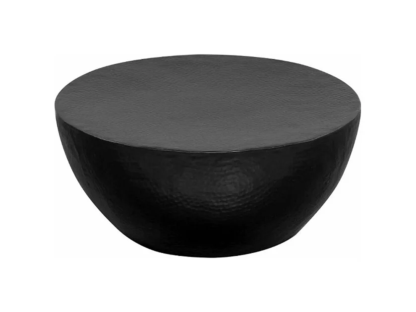 Table basse ronde métal martelé noir Sym