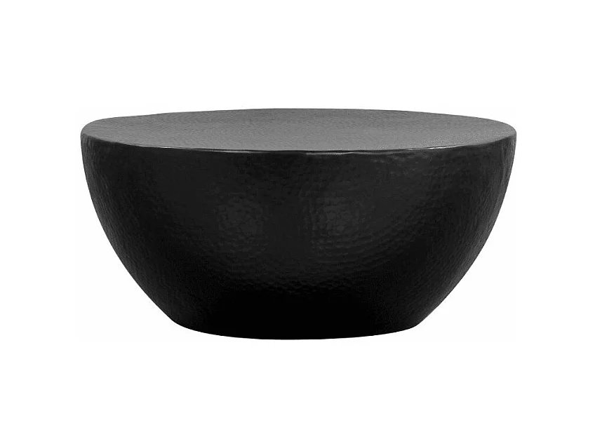 Table basse ronde métal martelé noir Sym