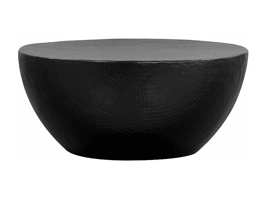 Table basse ronde métal martelé noir Sym