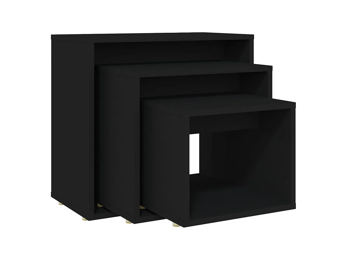 Tables gigognes 3 pcs Noir 2