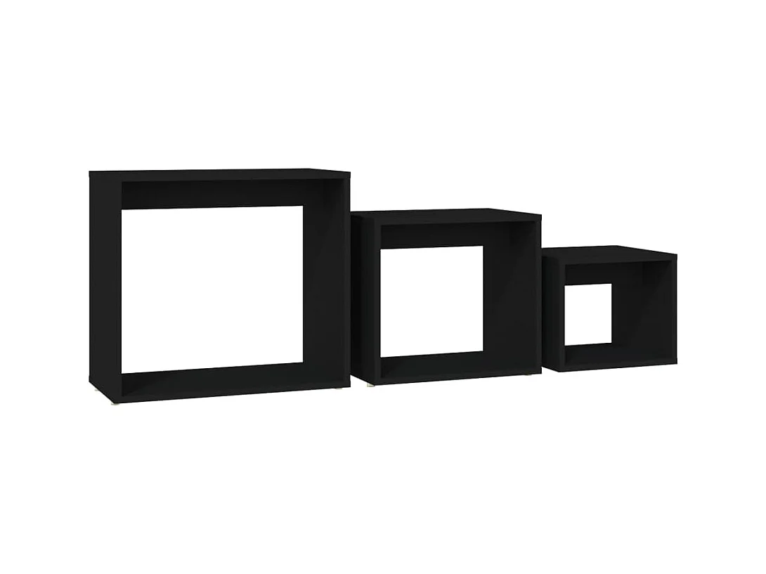 Tables gigognes 3 pcs Noir 2