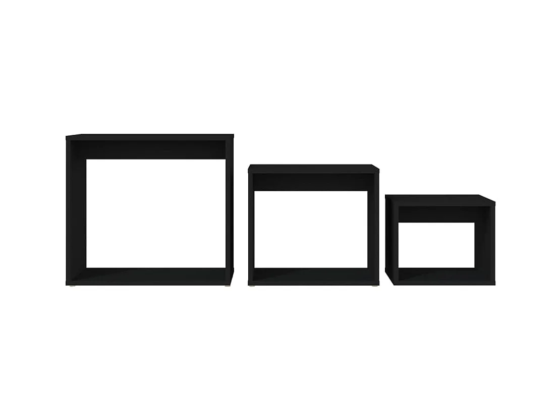 Tables gigognes 3 pcs Noir 2