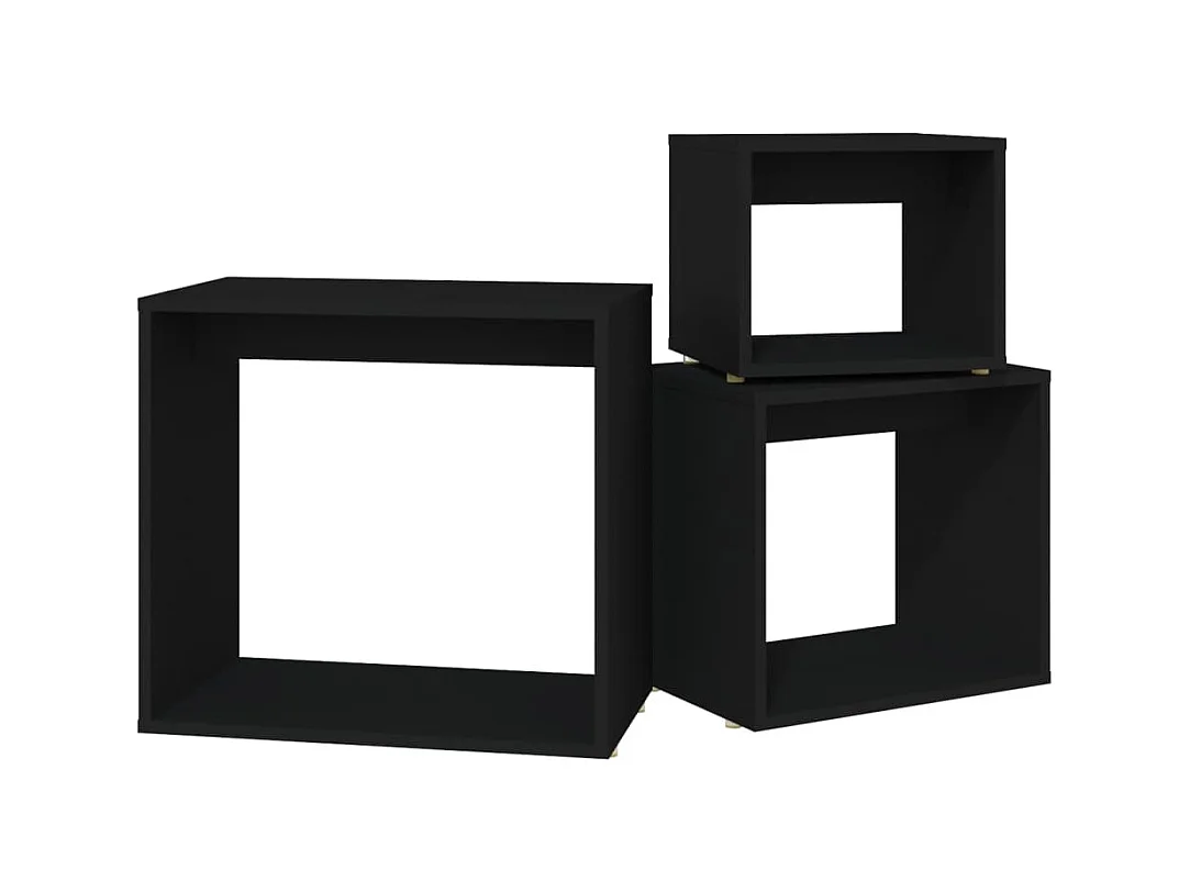 Tables gigognes 3 pcs Noir 2